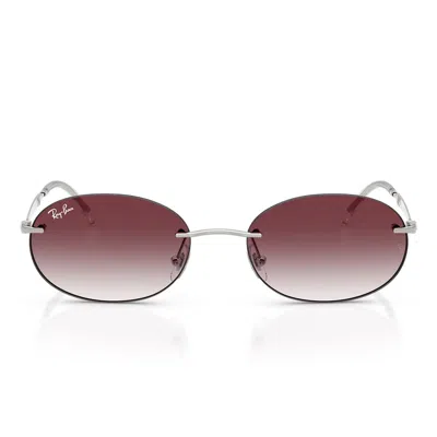 Ray Ban Sunglasses Rb3767 003/8 H Silver/purple Smoky Unisex In Transparent