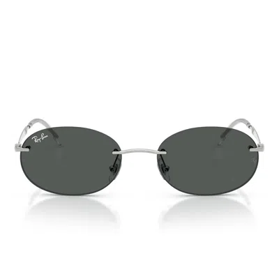 Ray Ban Ray-ban 54mm Rimless Oval Sunglasses In Gray