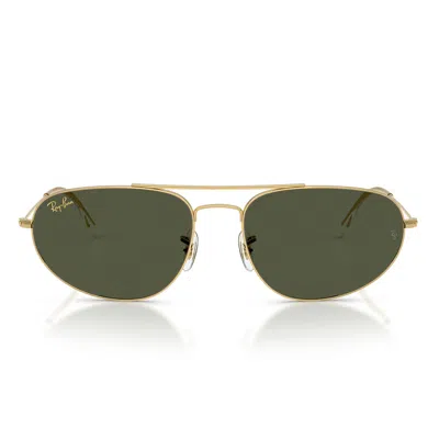 Ray Ban Sunglasses Rb3945 919631 Gold Legend/green Unisex