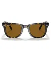 Ray Ban Sunglasses, Rb4105 Folding Wayfarer In Polished Light Havana,brown