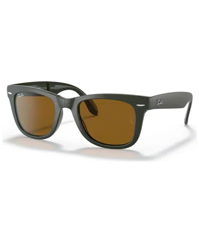 Ray Ban Ray-ban Womens Green Rb4105 Folding Wayfarer Nylon Sunglasses