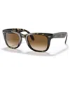 Ray Ban Sunglasses, Rb4105 Folding Wayfarer In Tortoise Brown,brown