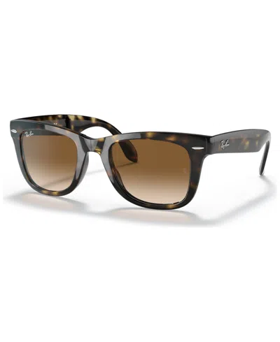 Ray Ban Sunglasses, Rb4105 Folding Wayfarer In Tortoise Brown,brown