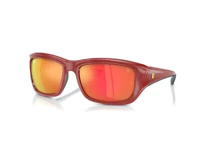 Pre-owned Ray Ban Ray-ban Sunglasses Rb4405m F6236q Red Orange Man