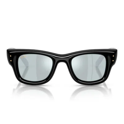 RAY BAN RAY BAN SUNGLASSES RB4940 601/30 WAYFARER PUFFER X ASAP ROCKY BLACK/SILVER MIRRORED UNISEX