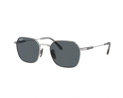 Pre-owned Ray Ban Ray-ban Sunglasses Rb8094 Jim Titanium 9209r5 Silver Blue Men Women
