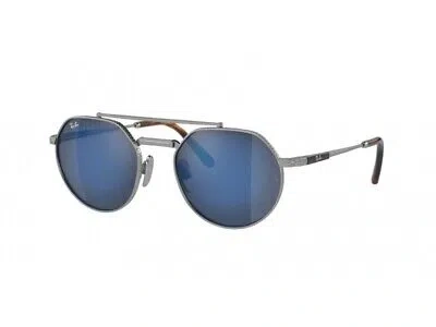 Pre-owned Ray Ban Ray-ban Sunglasses Rb8265 Jack Ii Titanium 3139o4 Silver Blue Men Women