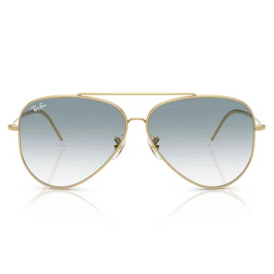 RAY BAN RAY BAN SUNGLASSES RBR0101 S 001/79 AVIATOR REVERSE ARISTA GOLD/TRANSPARENT BLUE GRADIENT UNISEX