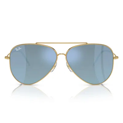 Ray Ban Sunglasses Rbr0101 S 001/ga Aviator Reverse Gold/dark Gray Unisex In Yellow