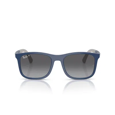 Ray Ban Sunglasses Rj9084 S 7187 T3 Blue/light Brown Kids Polarized In White