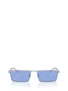 Ray Ban Emy Bio-based Sunglasses Silver Frame Blue Lenses 59-17 In Silver