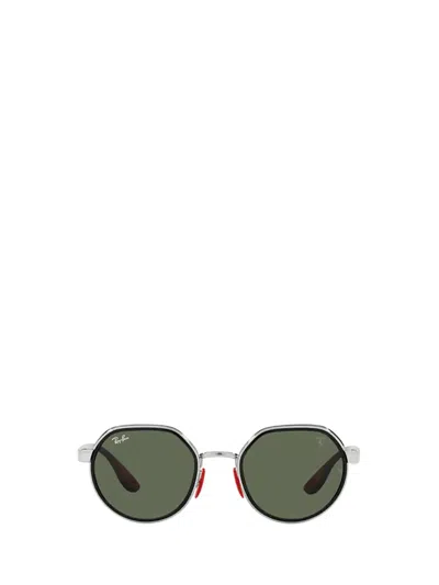 Ray Ban Ray-ban Womens Silver Rb3703m Scuderia Ferrari Irregular-frame Metal Sunglasses