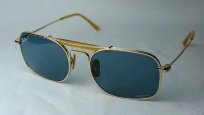 Pre-owned Ray Ban Ray-ban Sunglasses Titanium Rb 8062 9205/s2 Polarized - Chromance In Blue