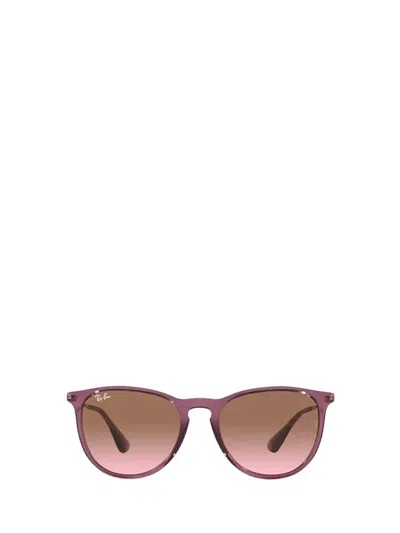 Ray Ban Ray-ban Erika 54mm Gradient Round Sunglasses In Transparent Violet