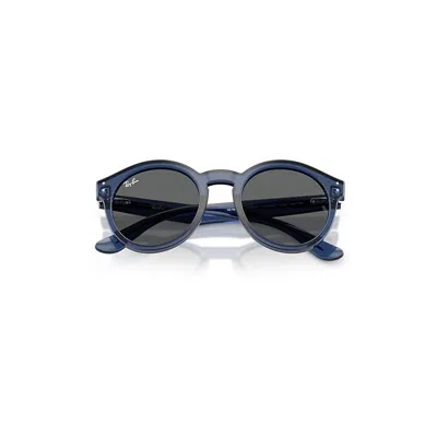Ray Ban 2180 Reverse Sunglasses Transparent Navy Blue Frame Grey Lenses 52-22