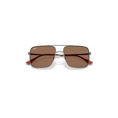 Ray Ban Ari Bio-based Limited Sunglasses Gunmetal Frame Brown Lenses 56-16