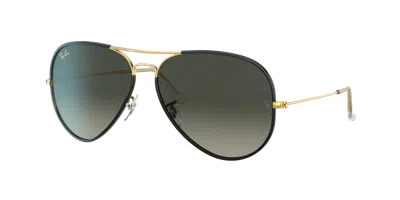Ray Ban Aviator Full Color Legend Sunglasses Gold Frame Grey Lenses 58-14
