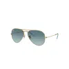 Ray Ban Sunglasses Unisex Aviator Gradient - Gold Frame Blue Lenses 62-14 In Gold