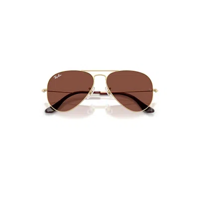 Ray Ban Aviator Large Metal Sunglasses Arista Gold Frame Red Lenses 58-14