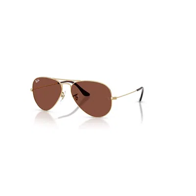 Ray Ban Sunglasses Unisex Aviator Large Metal - Arista Gold Frame Red Lenses 62-14