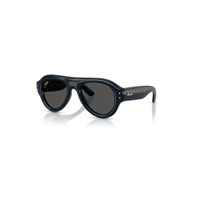 Ray Ban Aviator Puffer Sonnenbrillen Dunkelblau Transparent Fassung Schwarz Glas 52-21