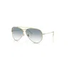 Ray Ban Sunglasses Unisex Aviator Reverse - Arista Gold Frame Blue Lenses 59-11 In Gold