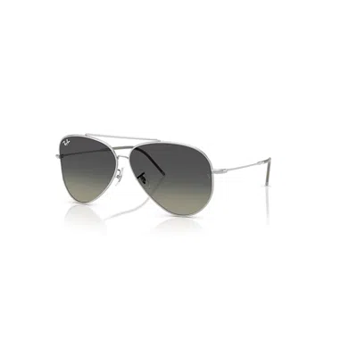 Ray Ban Sunglasses Unisex Aviator Reverse - Silver Frame Grey Lenses 59-11