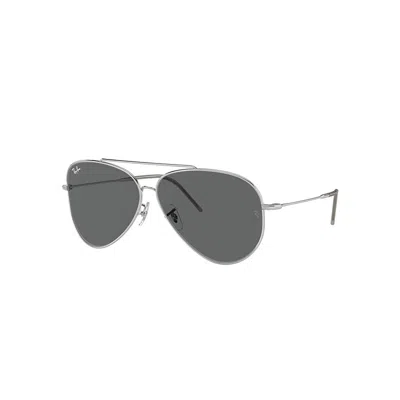 Ray Ban Sunglasses Unisex Aviator Reverse - Silver Frame Grey Lenses 62-11