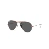 Ray Ban Sunglasses Unisex Aviator Rose Gold - Rose Gold Frame Grey Lenses 55-14 In Rose Gold