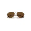 Ray Ban Bain Bridge Sunglasses Gunmetal Frame Brown Lenses Polarized 57-17 In Gray