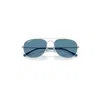 Ray Ban Bain Bridge Chromance Sunglasses Silver Frame Blue Lenses Polarized 60-17 In Silver