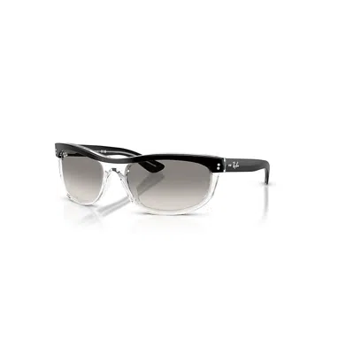 Ray Ban Balorama Street Neat Sonnenbrillen Schwarz Auf Transparent Fassung Grau Glas 62-19