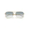 Ray Ban Caravan Reverse Sunglasses Arista Gold Frame Blue Lenses 58-15 In Gold