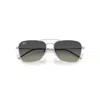 Ray Ban Caravan Reverse Sunglasses Silver Frame Grey Lenses 58-15 In Silver