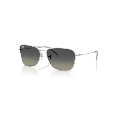 Ray Ban Sunglasses Unisex Caravan Reverse - Silver Frame Grey Lenses 61-15
