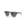 RAY BAN SUNGLASSES UNISEX CLUBMASTER REVERSE - TRANSPARENT DARK GREY ON GUNMETAL FRAME GREY LENSES POLARIZED