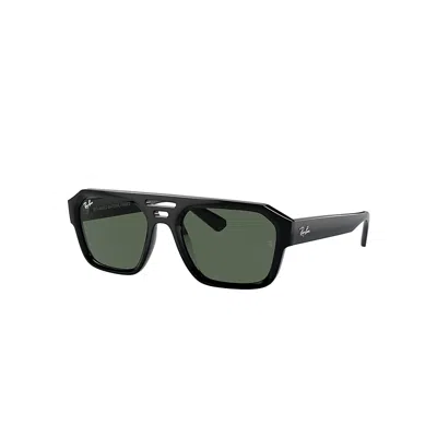 RAY BAN CORRIGAN BIO-BASED SONNENBRILLEN SCHWARZ FASSUNG GRÜN GLAS 54-20