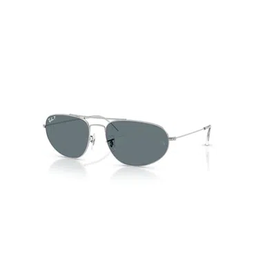 Ray Ban Sunglasses Unisex Explorer Iv - Silver Frame Blue Lenses Polarized 60-18