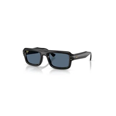 Ray Ban Flacko Puffer Sonnenbrillen Schwarz Fassung Blau Glas 54-23 In Black