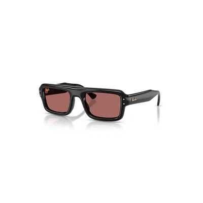 Ray Ban Flacko Puffer Sonnenbrillen Schwarz Fassung Violett Glas 54-23 In Black
