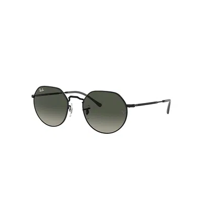 RAY BAN SUNGLASSES UNISEX JACK - BLACK FRAME GREY LENSES 53-20