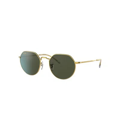 Ray Ban Sunglasses Unisex Jack - Gold Frame Green Lenses 55-20