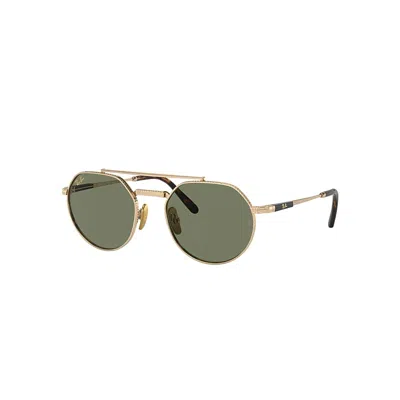Ray Ban Jack Ii Titanium Sunglasses Gold Frame Green Lenses 53-20