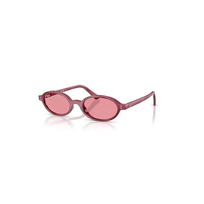 Ray Ban Sunglasses Unisex Khal Bio-based Online Only Limited - Violet Havana Frame Pink Lenses 48-20