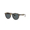 Ray Ban Larry X The Ones Sonnenbrillen Havana Gelb Fassung Blau Glas 49-21 In Yellow Havana
