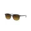 Ray Ban Leonard Sonnenbrillen Braun Gestreift & Rot Fassung Braun Glas 53-18 In Striped Brown & Red