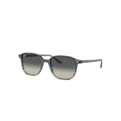 Ray Ban Leonard Sonnenbrillen Grau Gestreift & Blau Fassung Grau Glas 53-18 In Striped Grey & Blue