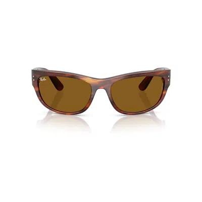 Ray Ban Mega Balorama Sunglasses Striped Havana Frame Brown Lenses 63-19