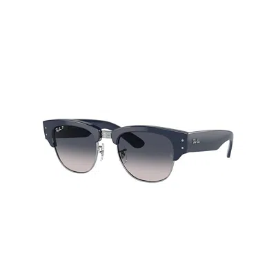 Ray Ban Sunglasses Unisex Mega Clubmaster - Blue Frame Blue Lenses Polarized 53-21 In Blue Gradient