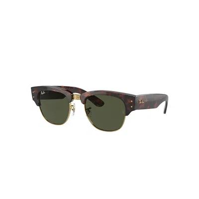 Ray Ban Sunglasses Unisex Mega Clubmaster - Tortoise On Gold Frame Green Lenses 50-21